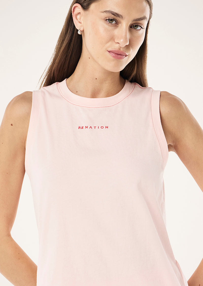 SHIFT TANK IN PETAL BY P.E NATION WOMENS GRAPHIC TANK TOP PINK