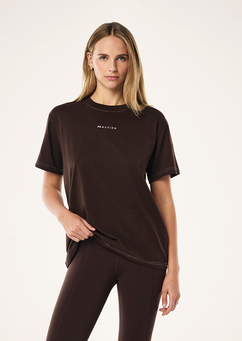 SHIFT TEE IN ESPRESSO BY P.E NATION