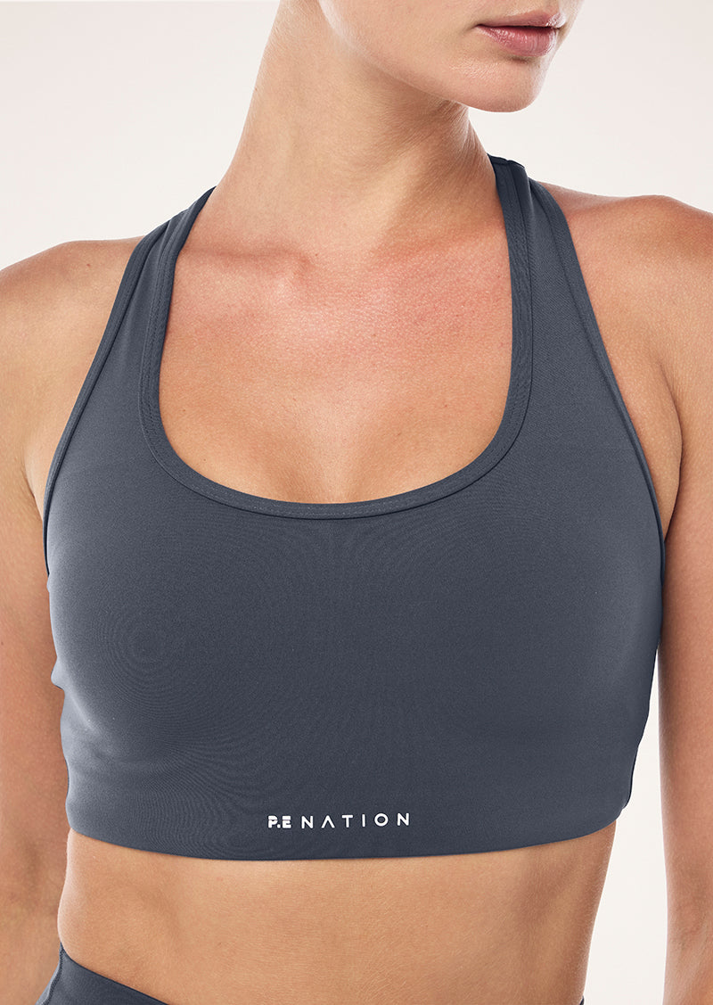 SIGNATURE RACER SPORTS BRA IN MARINE BLUE