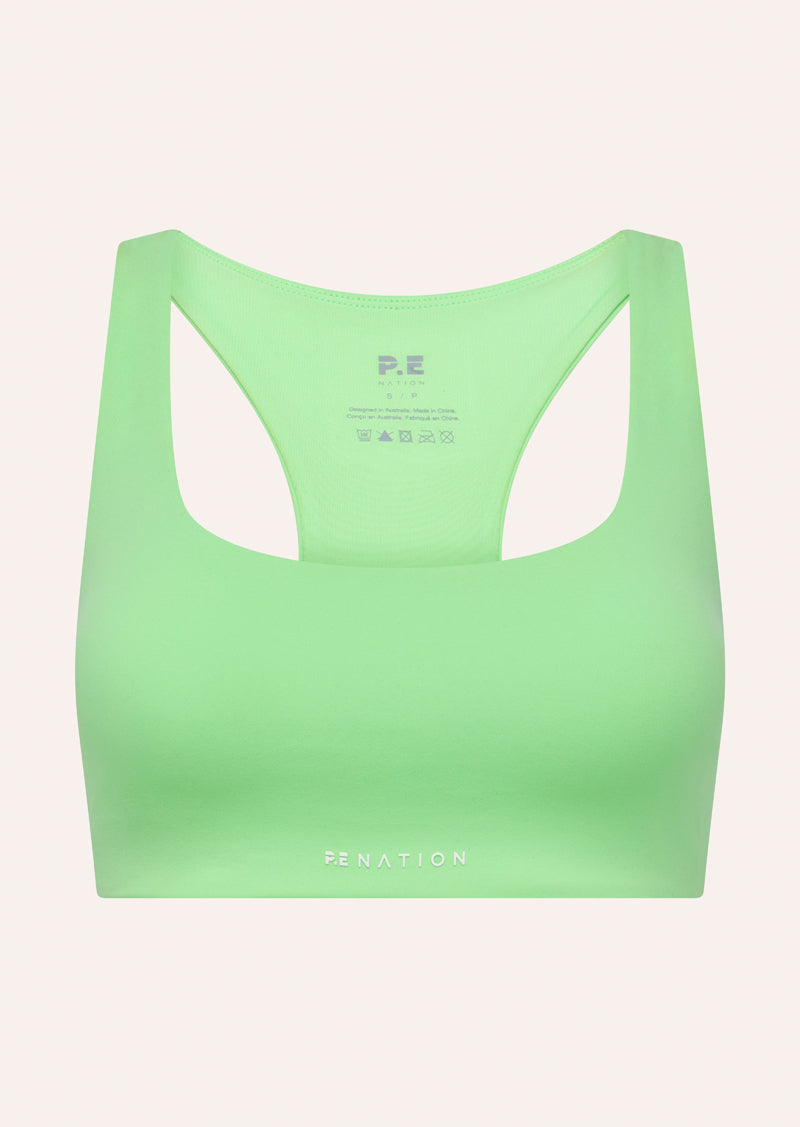 SIGNATURE SCOOP SPORTS BRA IN KIWI GREEN