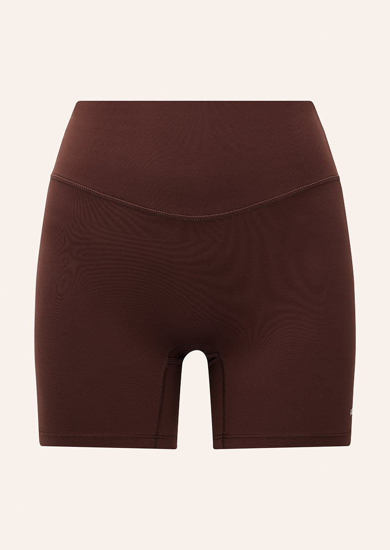 Signature Scoop 5" Bike Short in Mahogany by P.E Nation, Women's Athleisure Bike Shorts