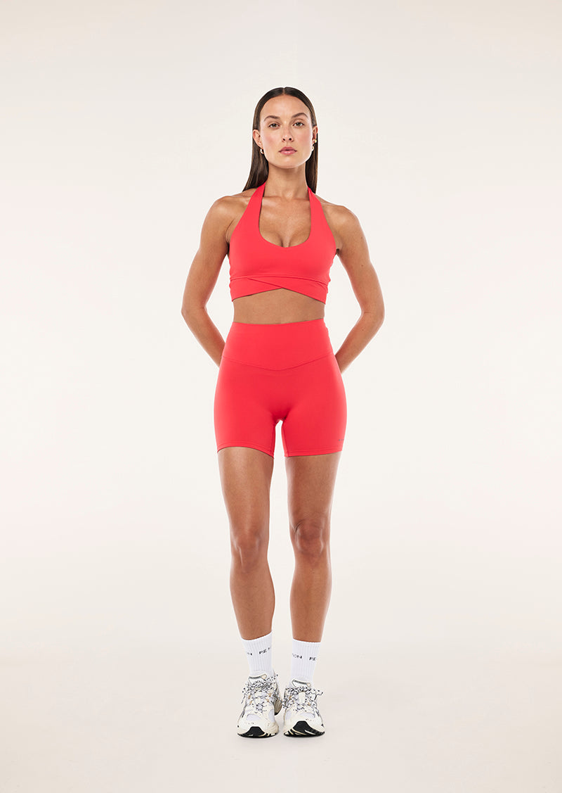 SIGNATURE 5 INCH BIKE SHORTS IN STRAWBERRY BY P.E NATION