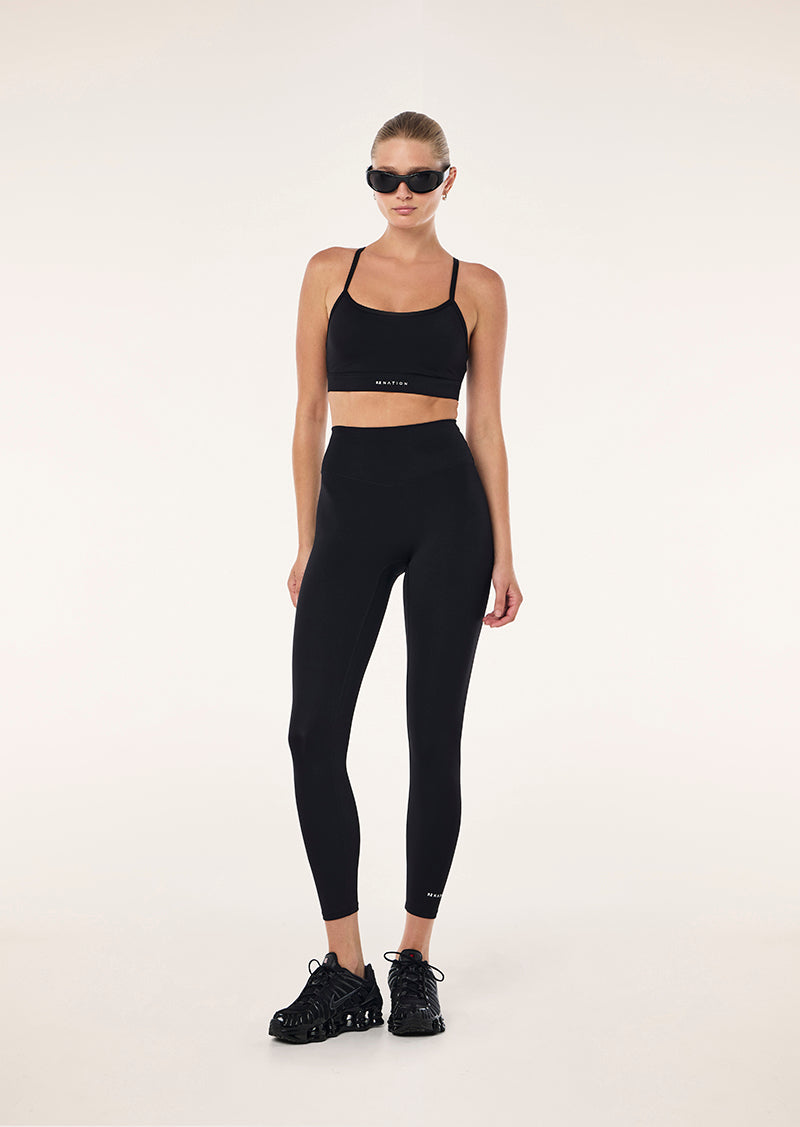 SIGNATURE 7/8 LEGGING IN BLACK BY P.E NATION, WOMEN'S ATHLEISURE CROP LEGGINGS