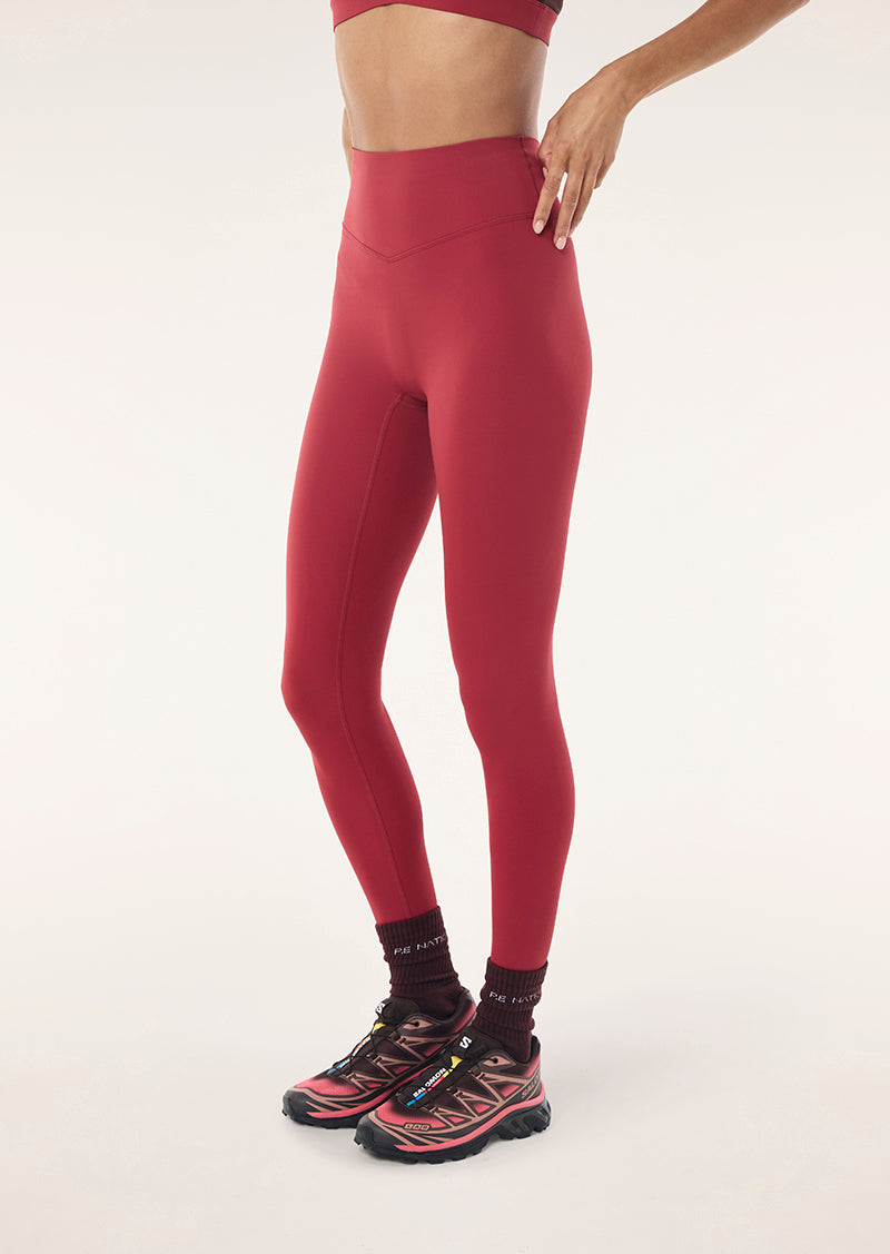 Signature Full Length Legging in Cherry by P.E Nation, Women's Athleisure Full Length Leggings