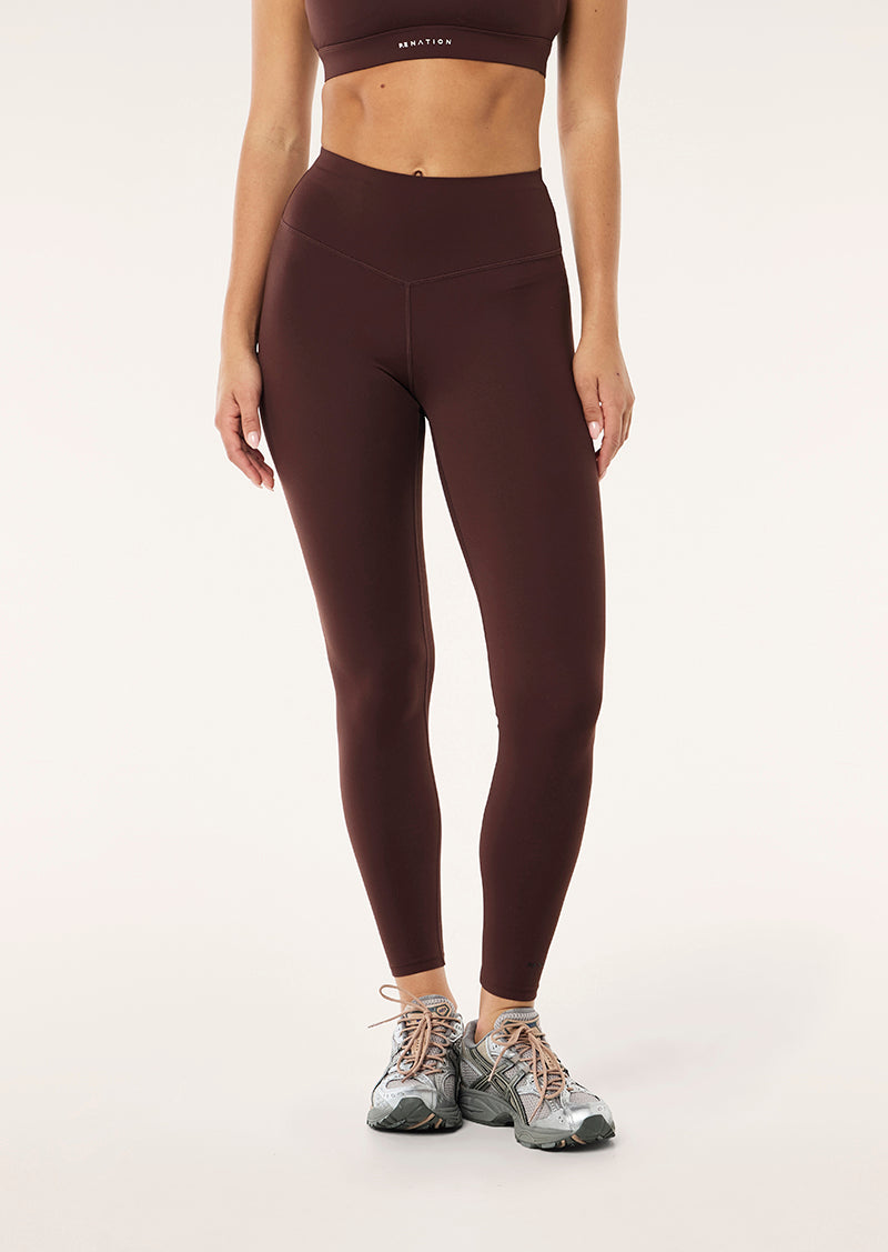 SIGNATURE FULL LENGTH LEGGING IN MAHOGANY BY P.E NATION WOMENS ATHLEISURE FULL LENGTH LEGGING