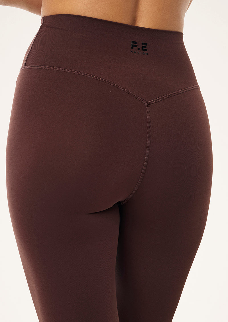 SIGNATURE FULL LENGTH LEGGING IN MAHOGANY BY P.E NATION WOMENS ATHLEISURE FULL LENGTH LEGGING