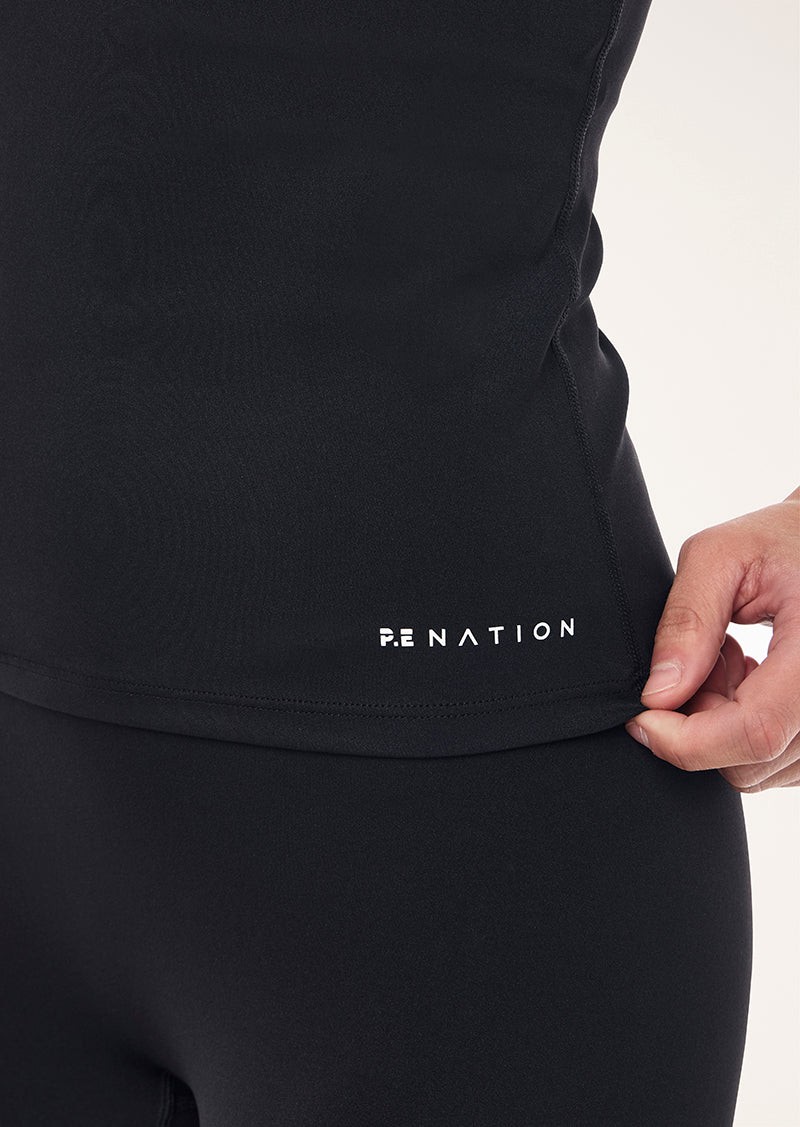 SIGNATURE SCCOP TANK IN BLACK BY P.E NATION, WOMEN'S ATHLEISURE TANKS