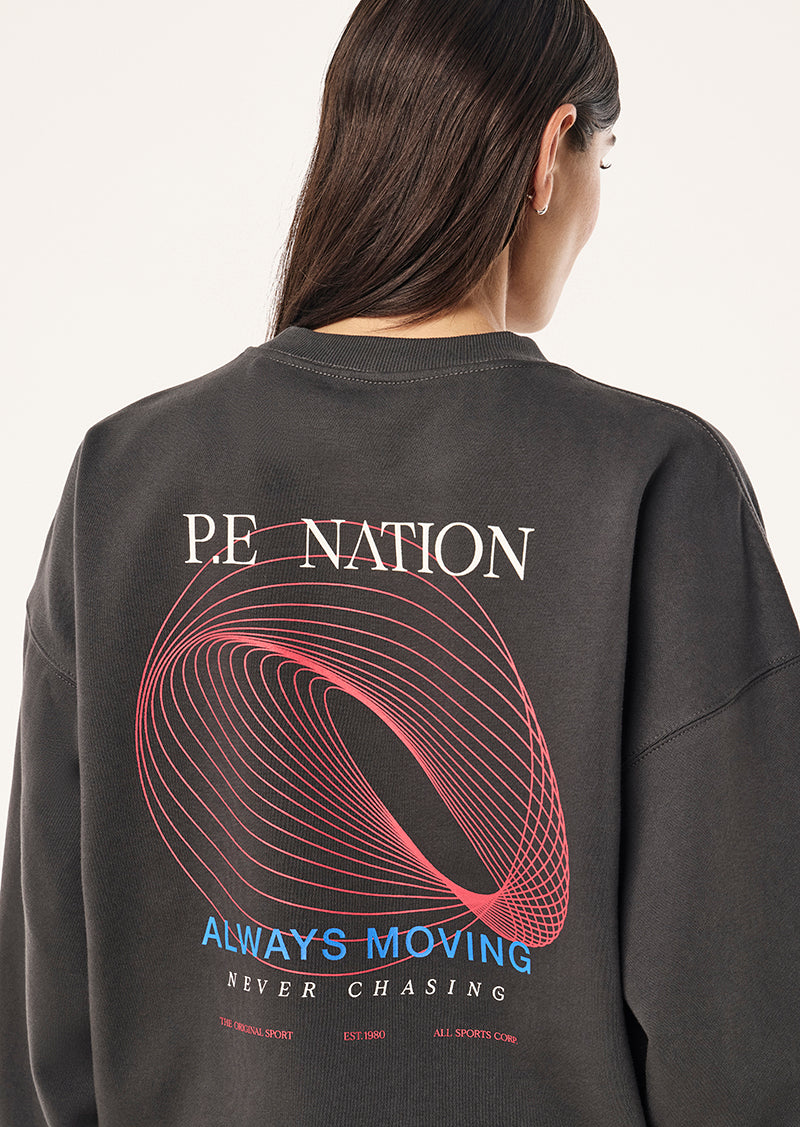 SNAP OVERSIZED SWEAT IN IRON BY P.E NATION, WOMEN'S ATHLEISURE SWEATS