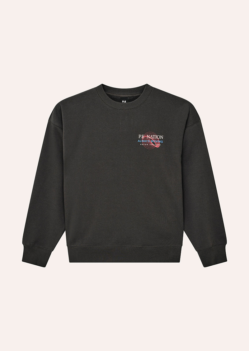 SNAP OVERSIZED SWEAT IN IRON BY P.E NATION, WOMEN'S ATHLEISURE SWEATS