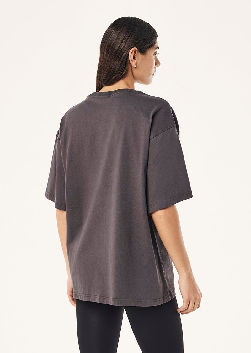 SNAP OVERSIZED TEE IN IRON BY P.E NATION, WOMEN'S ATHLEISURE OVERSIZED TEE