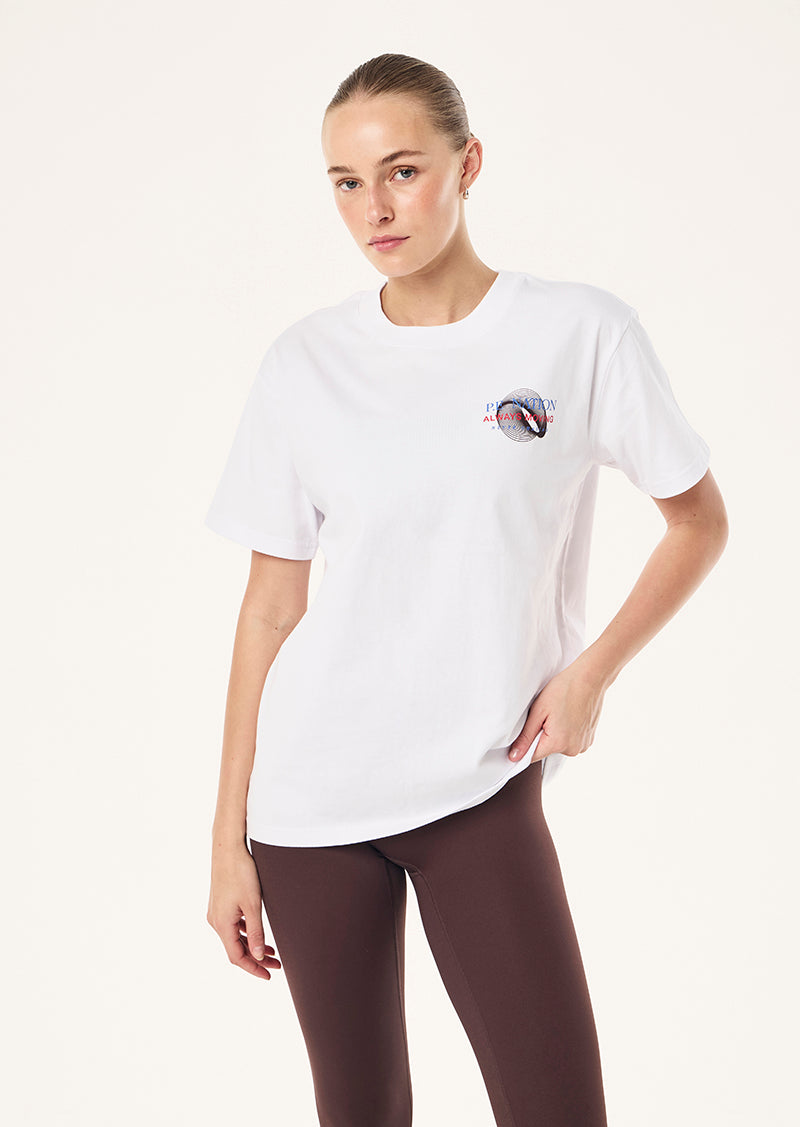 SNAP RELAXED FIT TEE IN WHIT EBY P.E NATION