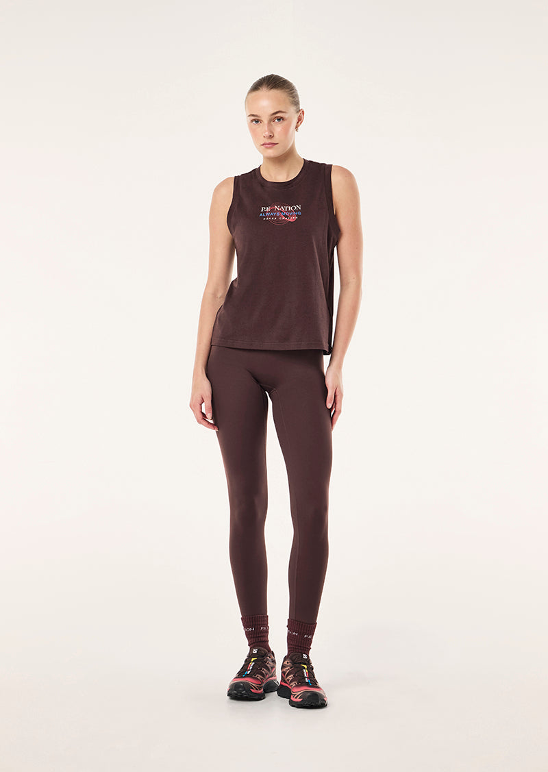 SNAP TANK IN DARK PLUM BY P.E NATION, WOMEN'S ATHLEISURE TANKS