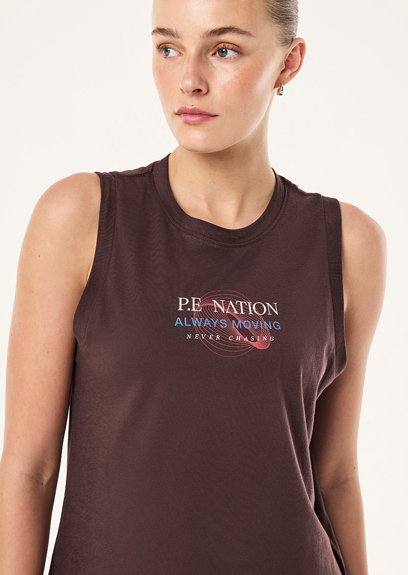 SNAP TANK IN DARK PLUM BY P.E NATION, WOMEN'S ATHLEISURE TANKS