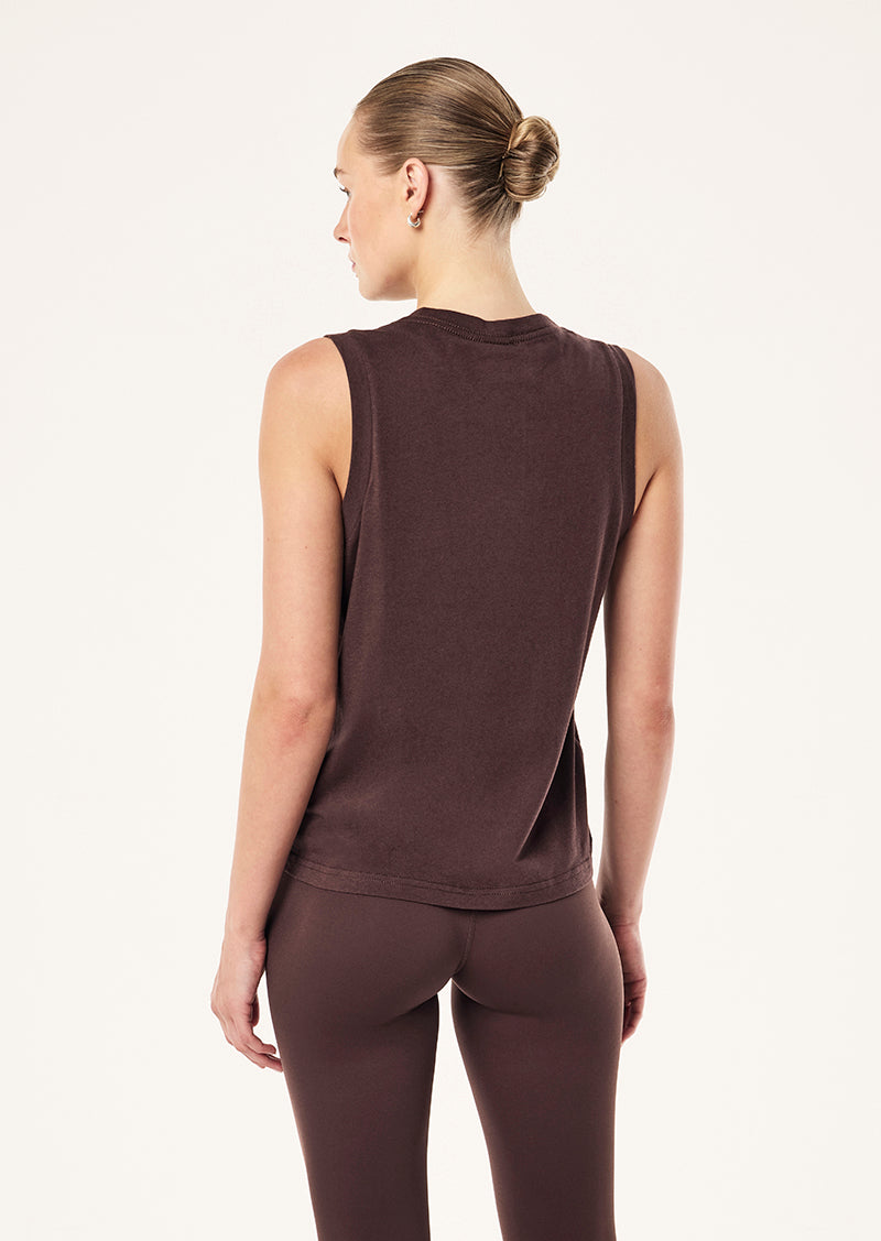 SNAP TANK IN DARK PLUM BY P.E NATION, WOMEN'S ATHLEISURE TANKS