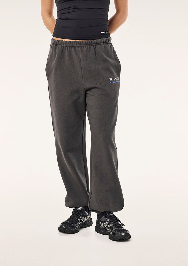 SNAP TRACKPANT IN IRON BY P.E NATION, WOMEN'S ATHLEISURE TRACKPANTS