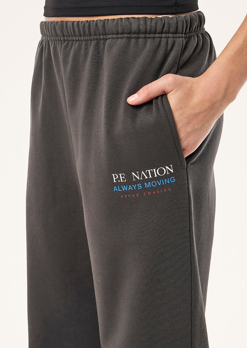 SNAP TRACKPANT IN IRON BY P.E NATION, WOMEN'S ATHLEISURE TRACKPANTS