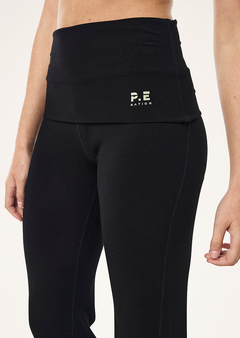 SOCIAL CLUB LEGGING IN BLACK BY P.E NATION WOMENS ATHLEISURE LEGGING