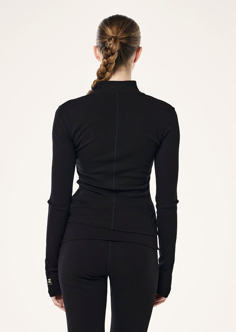 SOCIAL CLUB ZIP JACKET IN BLACK BY P.E NATION WOMENS ATHLEISURE JACKET