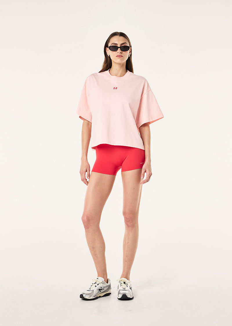 SUPERFINE TEE IN PETAL BY P.E NATION WOMENS GRAPHIC TEE PINK