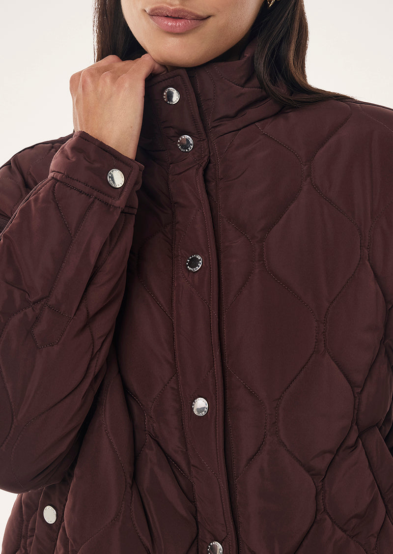 Surge Quilt Jacket in Mehogany by P.E Nation, Women's Athleisure Quilted Jackets
