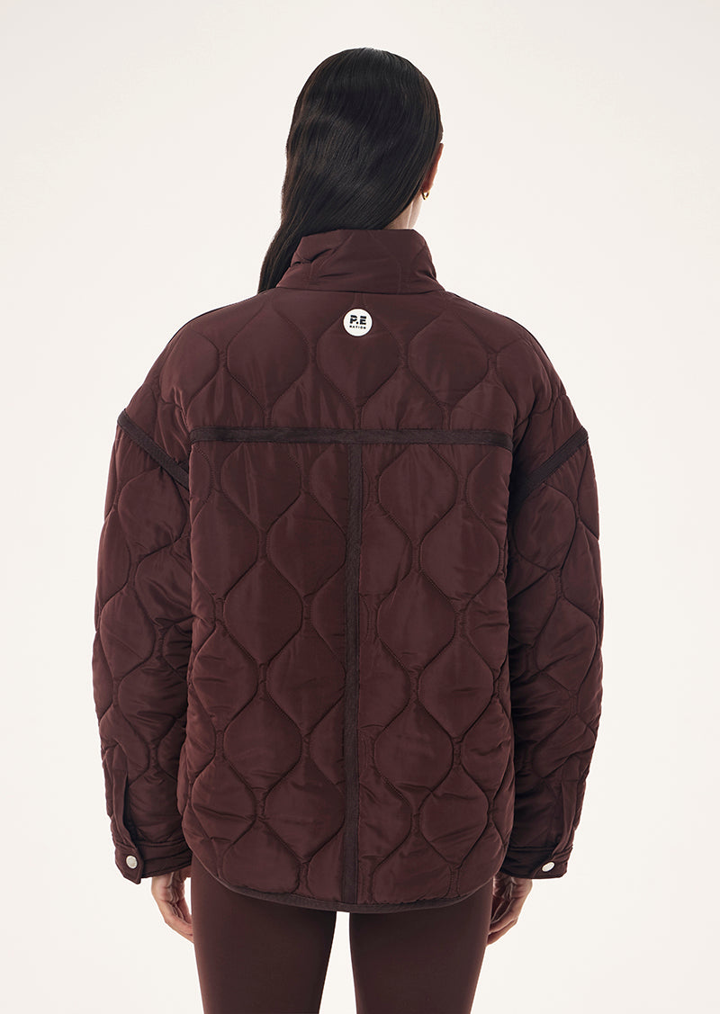 Surge Quilt Jacket in Mehogany by P.E Nation, Women's Athleisure Quilted Jackets