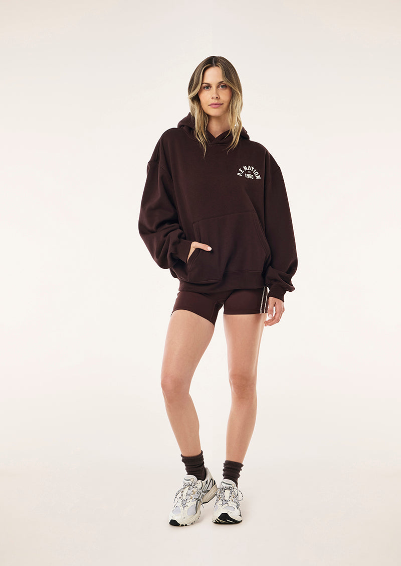 SWERVE OVERSIZED HOODIE IN MAHOGANY