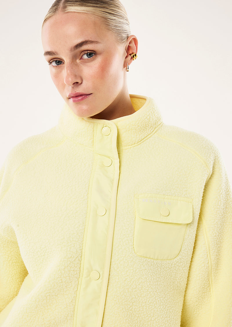 TAKEOVER JACKET IN SOFT YELLOW BY P.E NATION, WOMEN'S SHERPA JACKETS