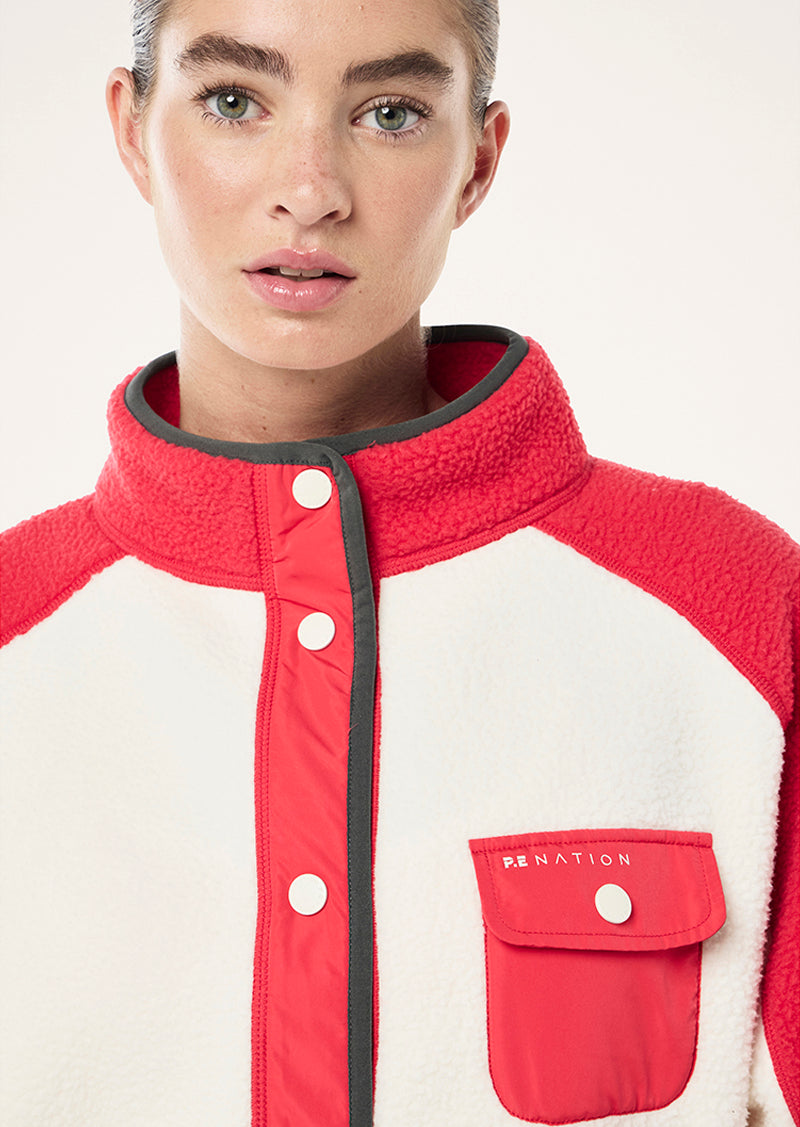 TAKEOVER JACKET IN STRAWBERRY BY BY P.E NATION WOMENS ATHLEISURE JACKET