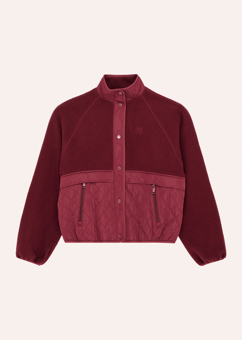 TECHNIQUE QUILT JACKET IN CABERNET BY P.E NATION, WOMEN'S ATHLEISURE JACKETS