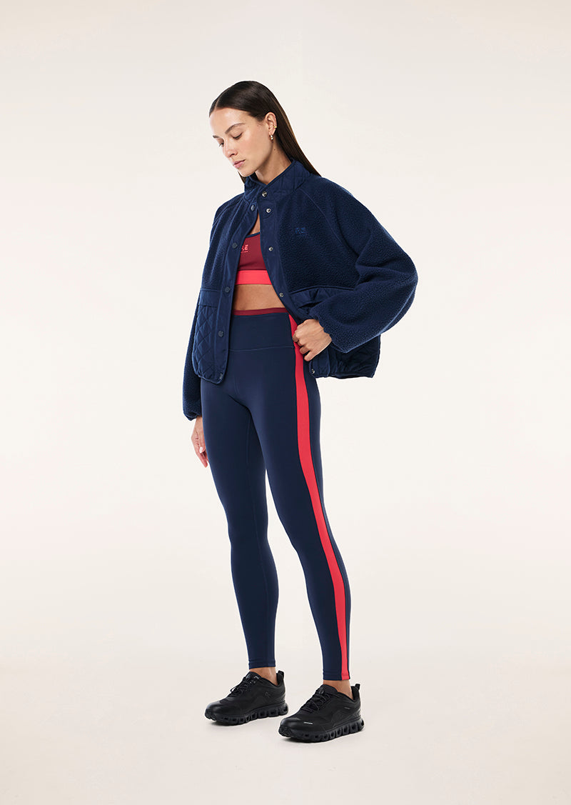 TECHNIQUE QUILT JACKET IN DARK NAVY BY P.E NATION, WOMEN'S ATHLEISURE JACKETS