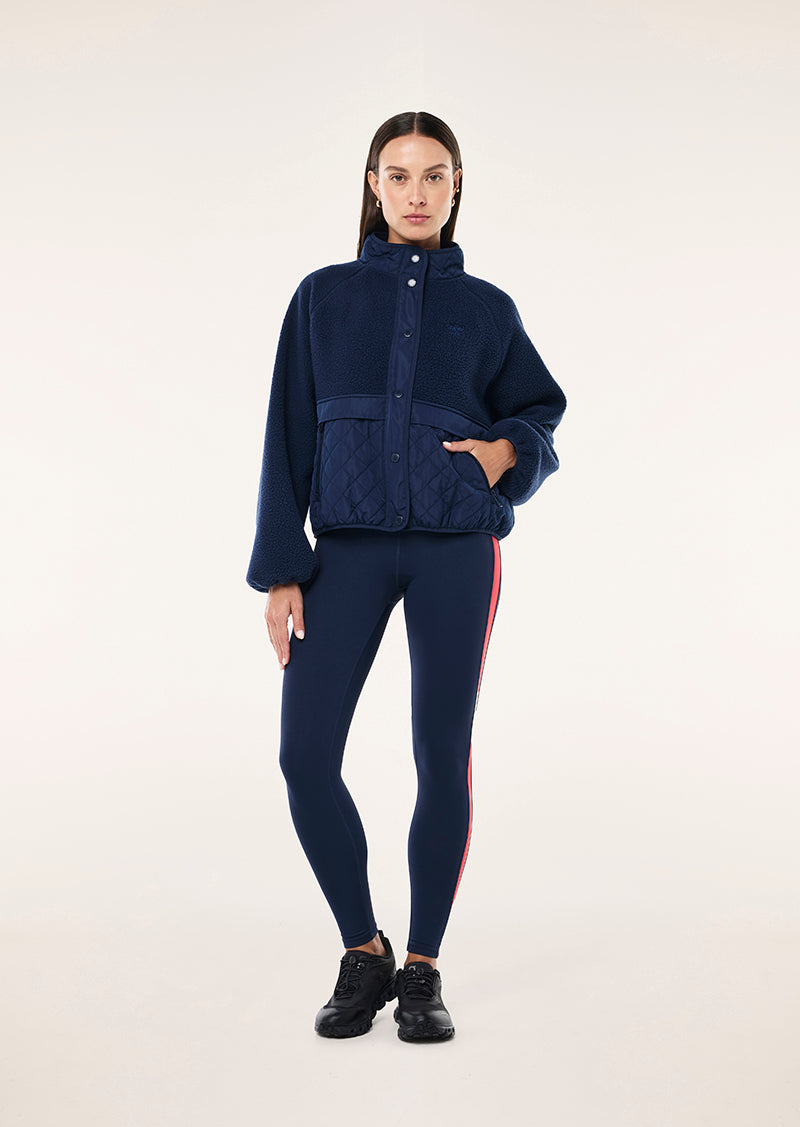 TECHNIQUE QUILT JACKET IN DARK NAVY BY P.E NATION, WOMEN'S ATHLEISURE JACKETS