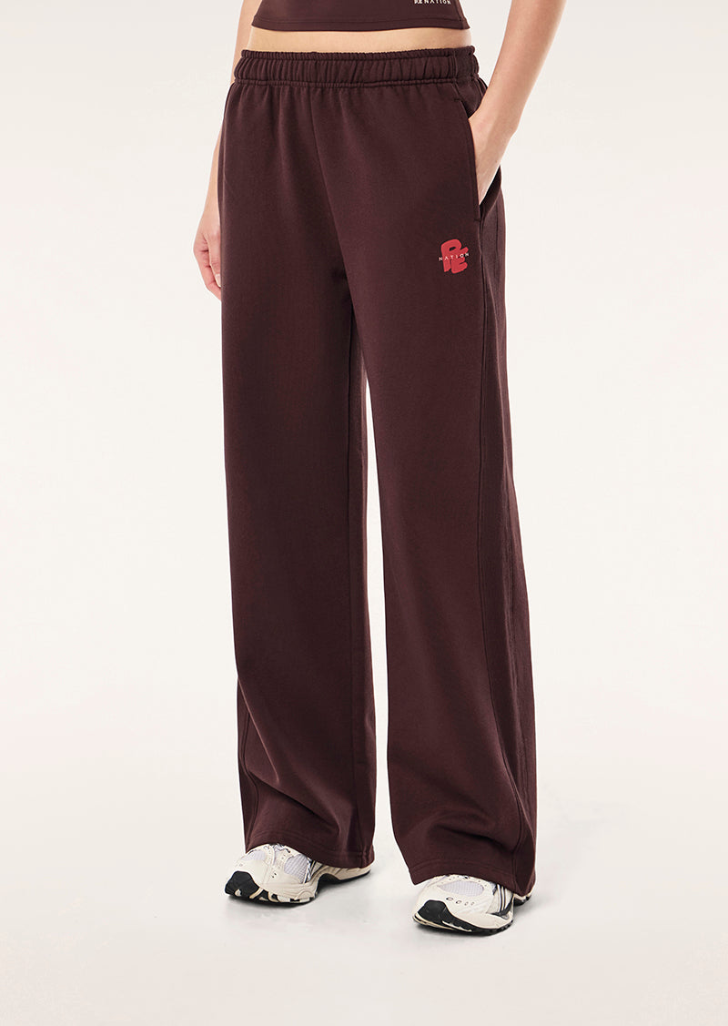 TIDAL TRACKPANT IN DARK PLUM BY P.E NATION, WOMEN'S ATHLEISURE TRACKPANTS