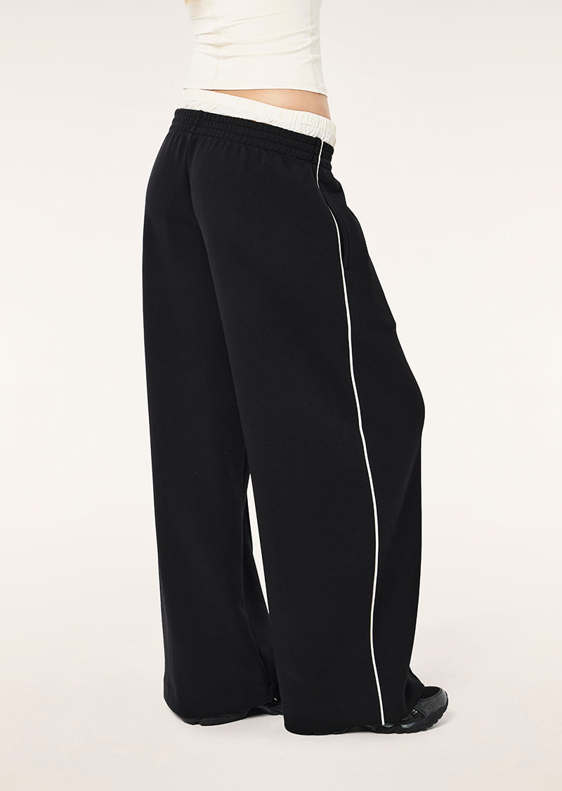 TRIUMPH DUAL PANT IN BLACK AND WHISPER WHITE BY P.E NATION, WOMEN'S ATHLEISURE TRACKPANTS