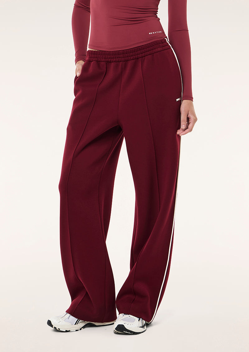 TRIUMPH PANT IN CABERNET BY P.E NATION, WOMEN'S ATHLEISURE TRACKPANTS