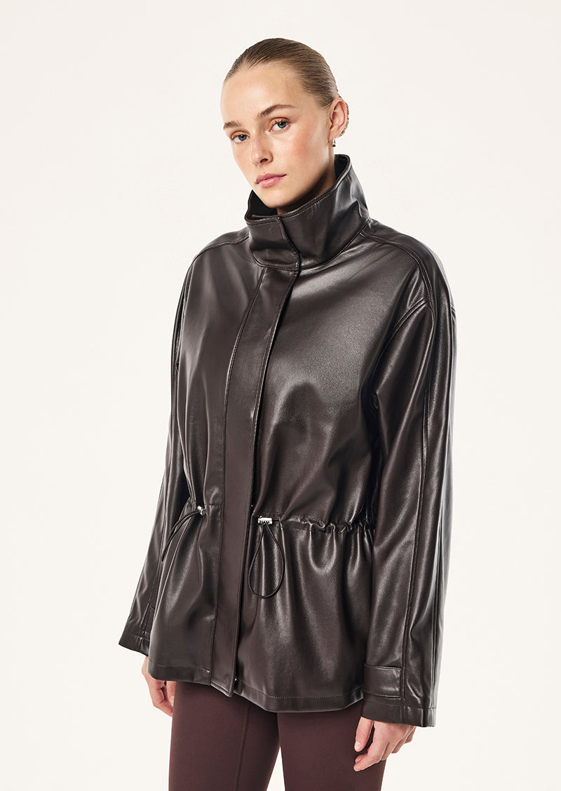 VECTOR JACKET IN DARK PLUM BY P.E NATION, WOMEN'S ATHLEISURE LEATHER JACKETS