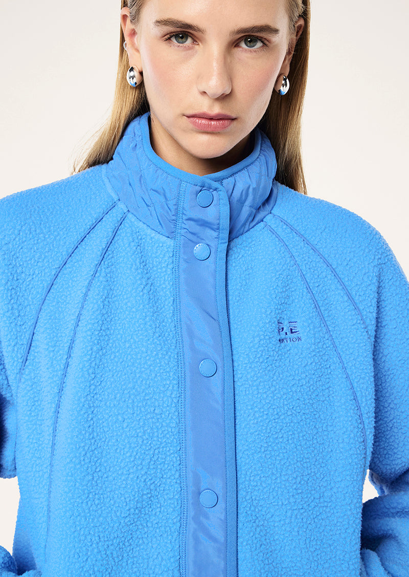 VENTURE SHERPA JACKET IN MARINA BLUE BY P.E NATION, WOMEN'S ATHLEISURE JACKETS