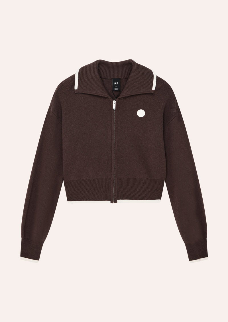 VERGE KNIT JACKET IN GREY MARLE BY P.E NATION, WOMENS ATHLEISURE LOUNGEWEAR KNIT JACKET GREY