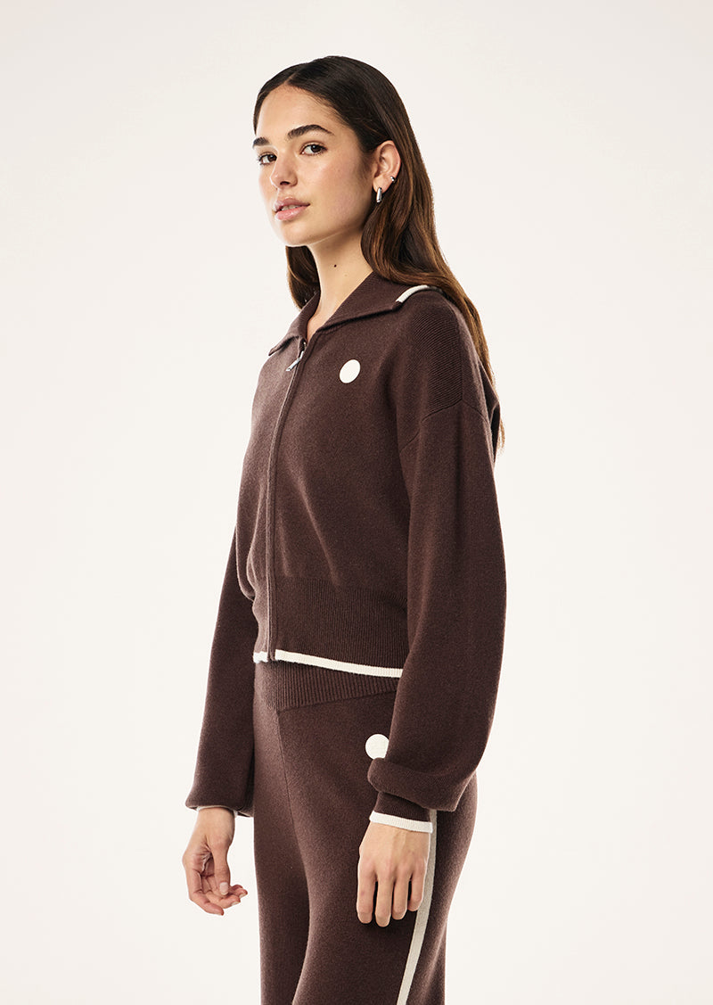 VERGE KNIT JACKET IN GREY MARLE BY P.E NATION, WOMENS ATHLEISURE LOUNGEWEAR KNIT JACKET GREY