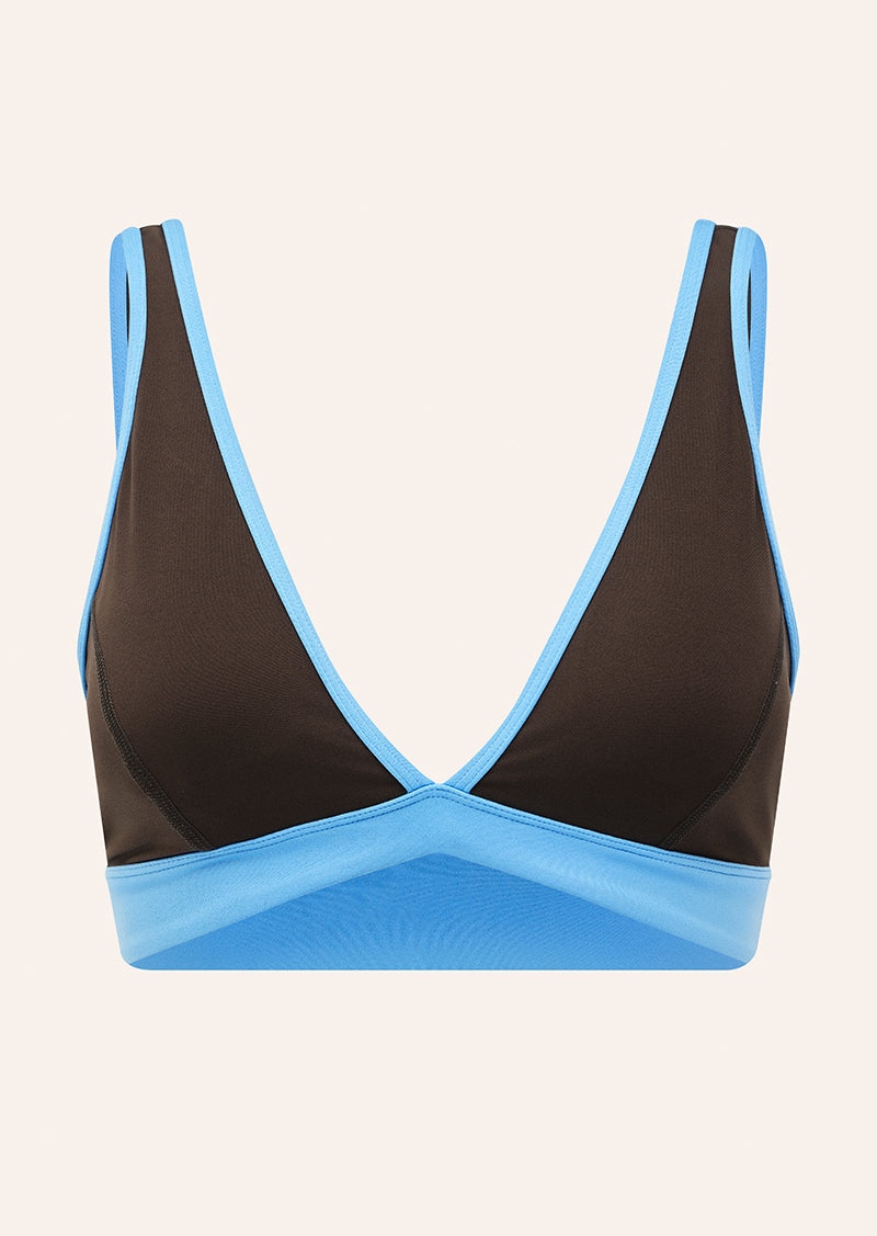 VIBE SPORTS BRA IN COFFEE & MARINA