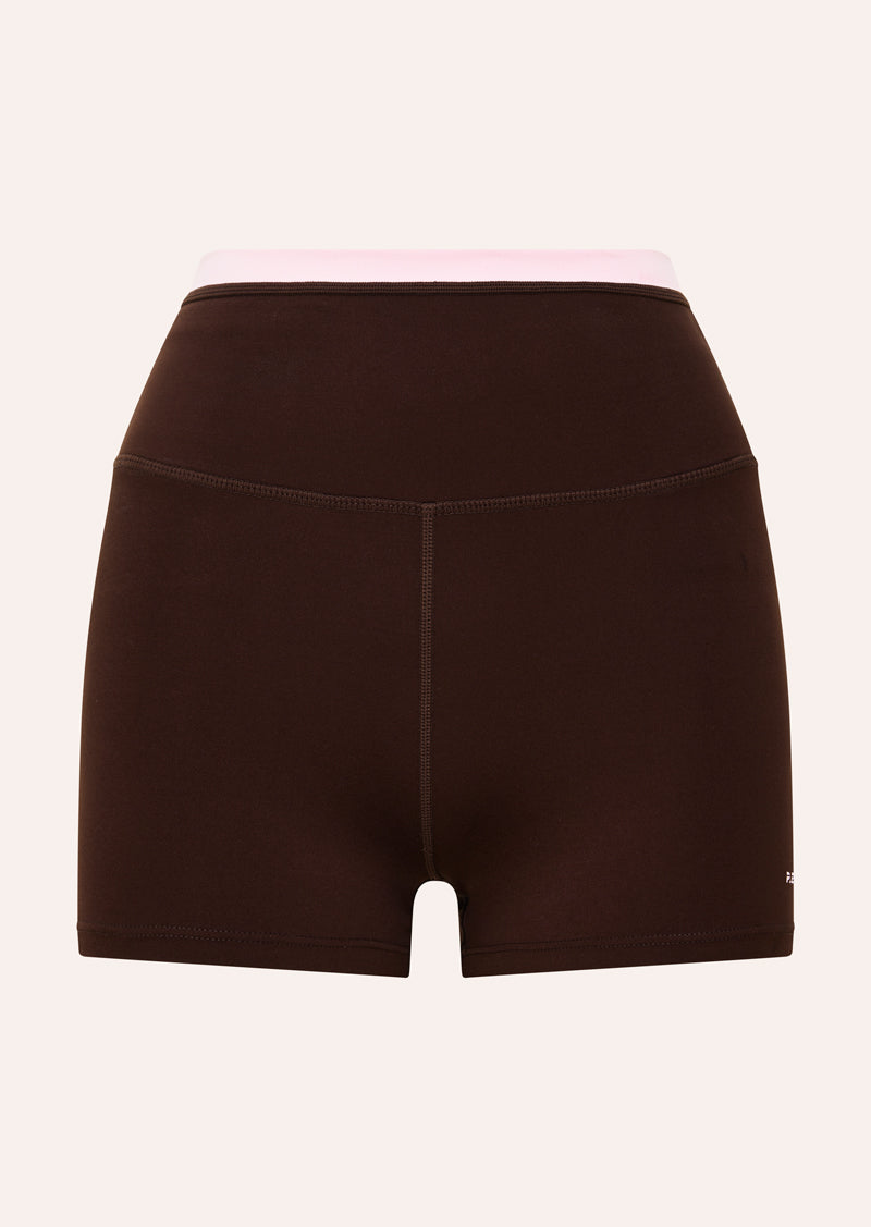 VITA 2.5 BIKE SHORT IN ESPRESSO BY P.E NATION WOMENS ACTIVE BIKE SHORT BROWN