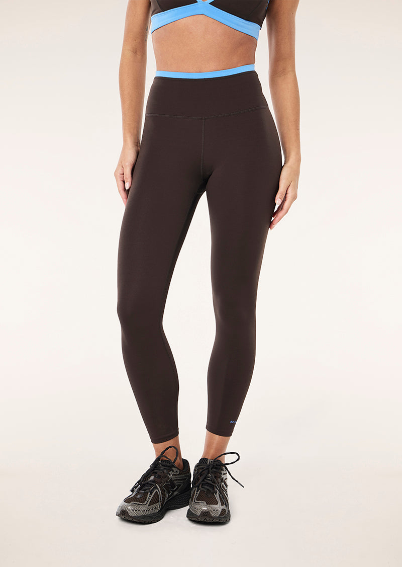 VITA 7/8 LEGGING IN COFFEE & MARINA BLUE BY P.E NATION, WOMEN'S ATHLEISURE 7/8 LEGGINGS