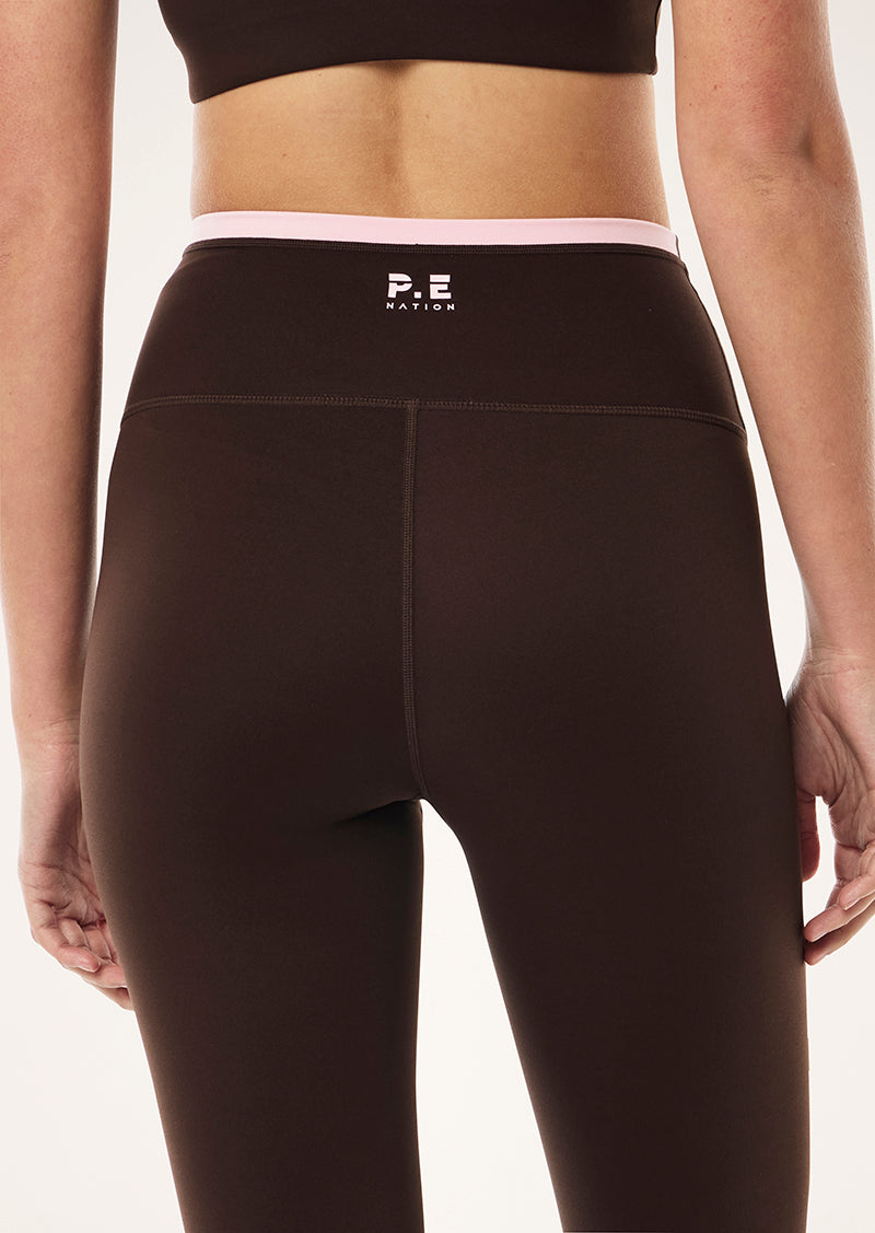 VITA FULL LENGTH LEGGING IN ESPRESSO BY P.E NATION, WOMENS ACTIVE LEGGING BROWN