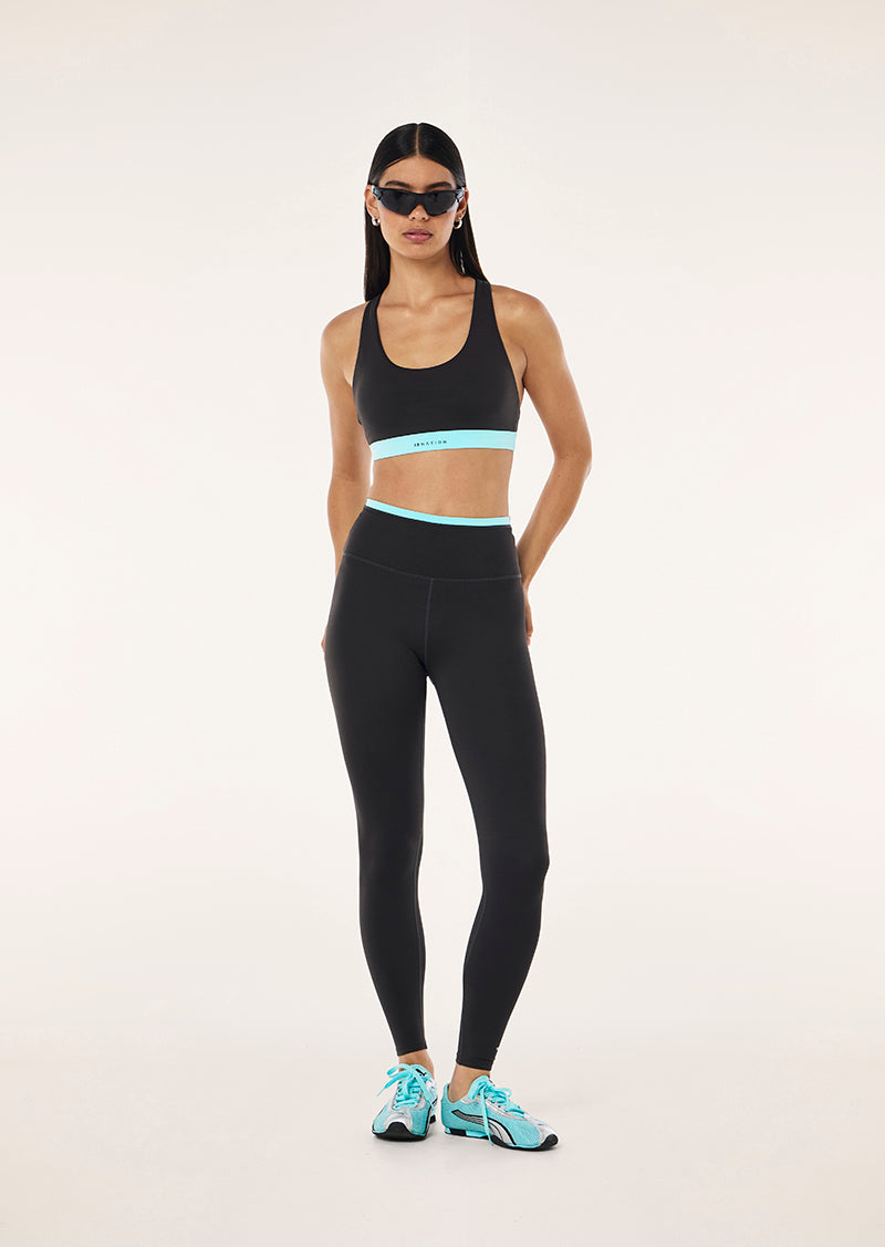 VITA FULL LENGTH LEGGING IN SMOKESTONE AND AQUA BY P.E NATION, WOMEN'S ATHLEISURE LEGGINGS