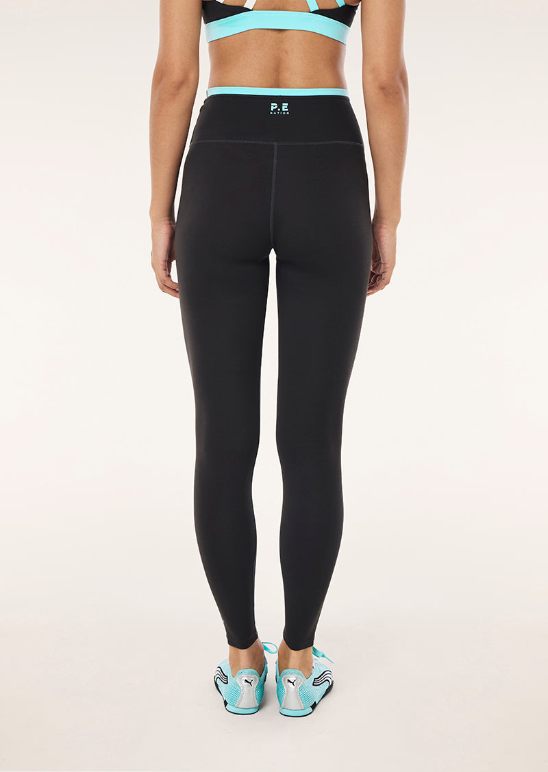 VITA FULL LENGTH LEGGING IN SMOKESTONE AND AQUA BY P.E NATION, WOMEN'S ATHLEISURE LEGGINGS