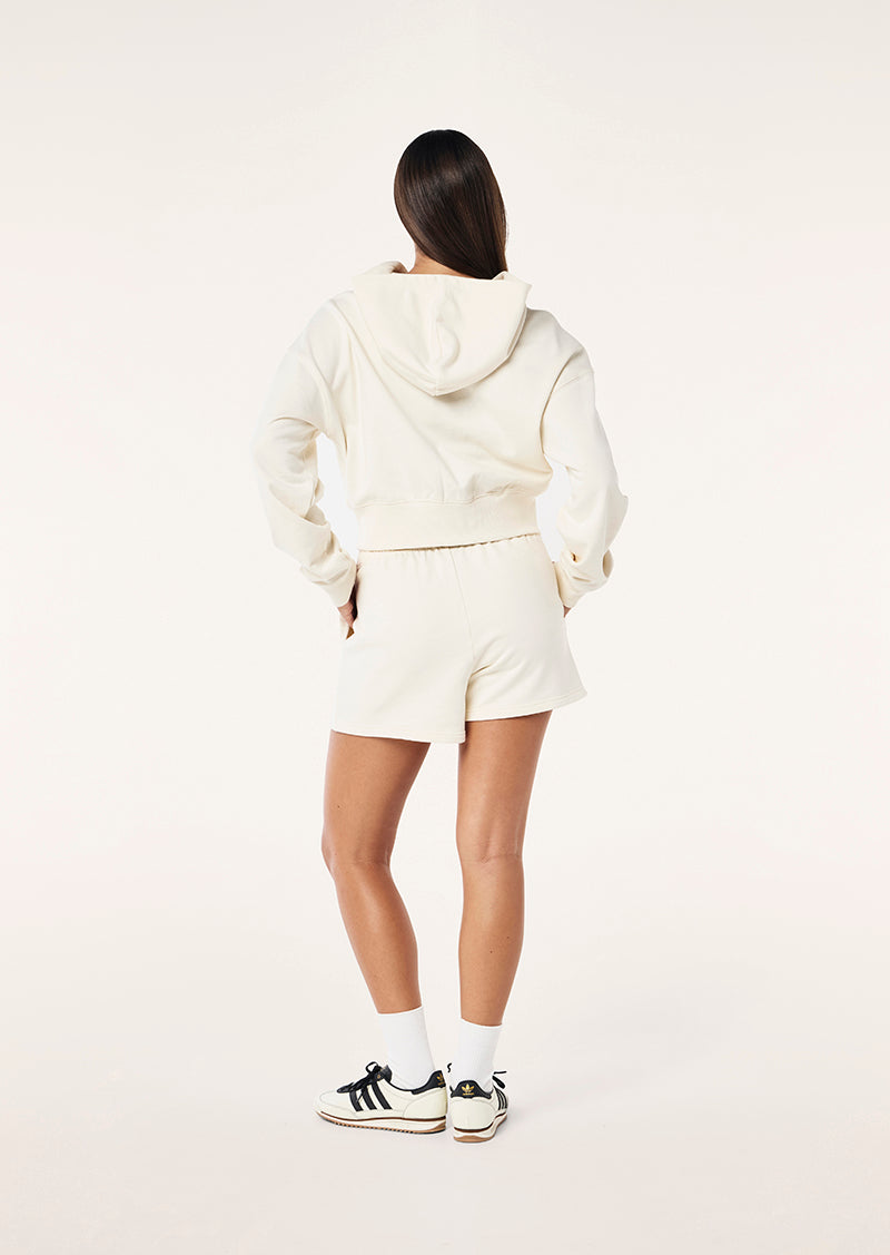 WARM UP ZIP THROUGH HOODIE IN WHISPER WHITE