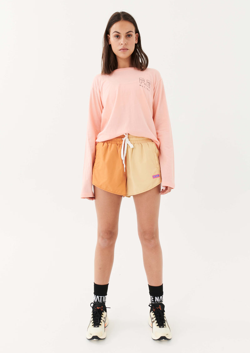 HEADS UP LS TOP IN PEACH BUD