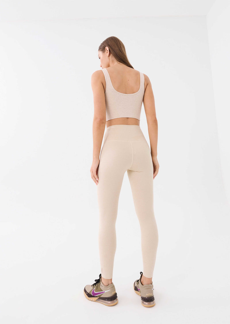 PHASED LEGGING IN WARM GREY MARL