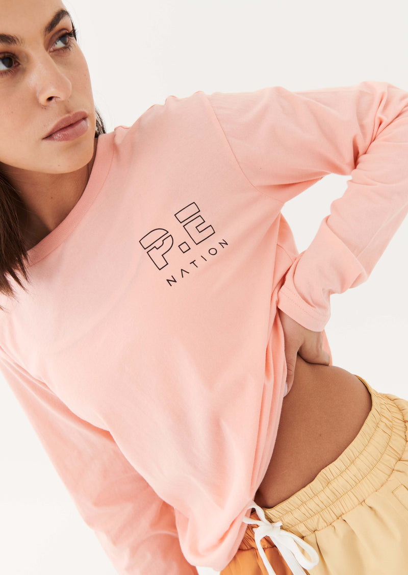 HEADS UP LS TOP IN PEACH BUD
