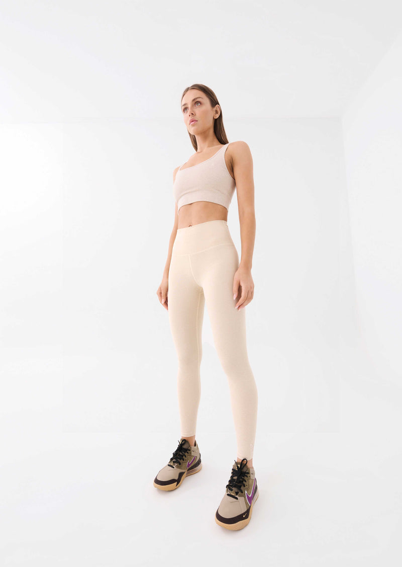 PHASED LEGGING IN WARM GREY MARL