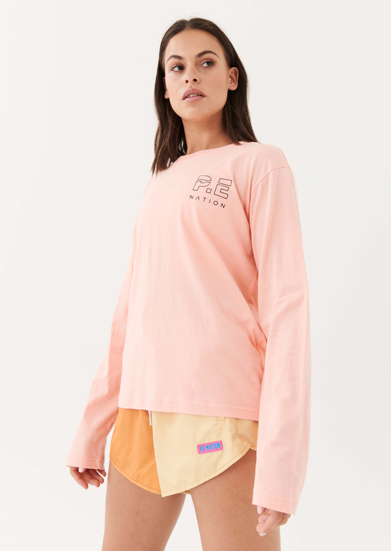HEADS UP LS TOP IN PEACH BUD